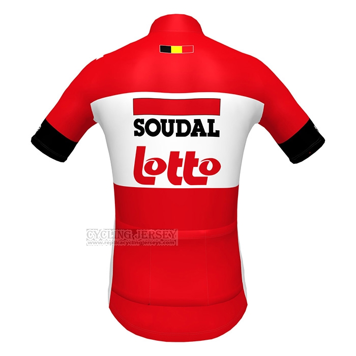 2022 Cycling Jersey Lotto Soudal Red Short Sleeve and Bib Short